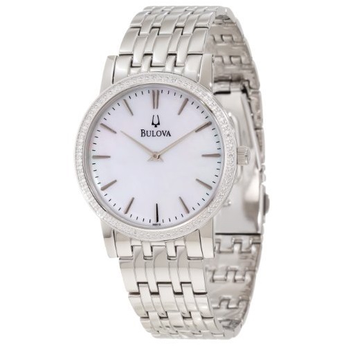 BULOVA Classy Diamond Bezel Stainless Steel Watch Item No. 96E110, only   $79.99, $5 shipping after using coupon code