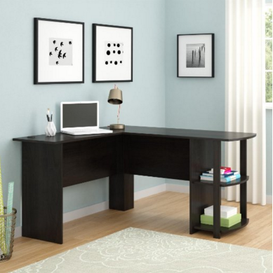 Altra Dakota L-Shaped Desk with Bookshelves, Dark Russet Cherry, Only $68.85, You Save $71.14(51%)