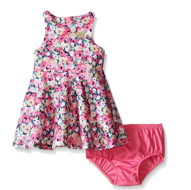 Juicy Couture Baby Printed Scuba Dress, Pink, 24 Months, Only $21.39, You Save $33.11(61%)