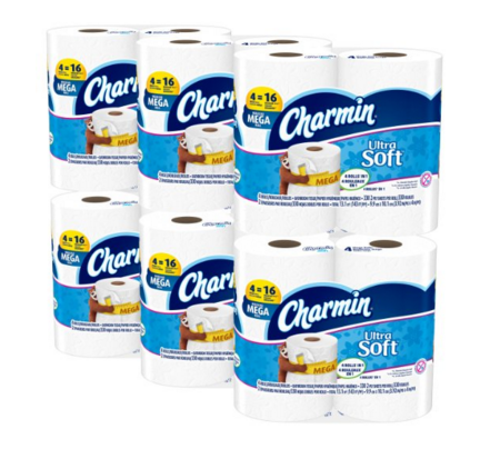 Charmin Ultra Soft Toilet Paper, Mega Roll, 24 Count, Only $17.81, Free Shipping
