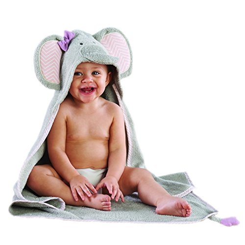 Baby Aspen Splish Splash Elephant Bath Hooded Spa Towel, Gray, Only $10.43