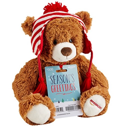 Amazon.com $500 Gift Card in a Teddy Bear (Season's Greetings Card Design), Only $500.00, You Save (%)