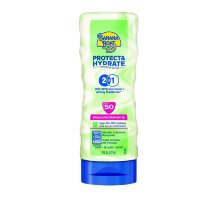 Banana Boat Sunscreen Protect and Hydrate Moisturizing Broad Spectrum Sun Care Sunscreen Lotion - SPF 50, 6 Ounce, Only $6.64