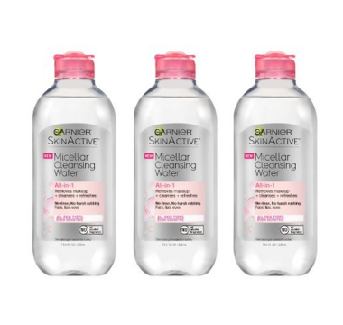 Garnier Skin Skinactive Micellar Cleansing Water All-In-1 Cleanser and Makeup Remover, 13.5 Fluid Ounce (Pack of 3), Only $12.21 via clip coupon