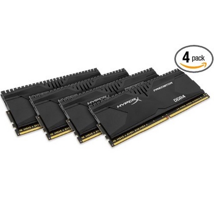 史低价！Kingston金士顿HyperX Predator 16GB Kit (4x4GB) 3000MHz DDR4内存条$134.99 免运费