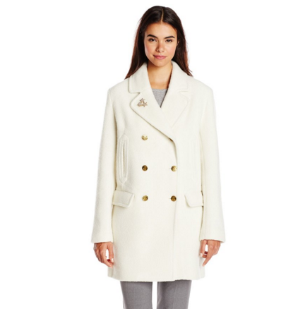 Scotch & Soda Maison Scotch Women's Classic Wool Captain's Coat, Off White, 2, Only $73.81, You Save $295.19(80%)