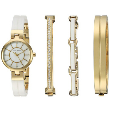 Anne Klein安妮克萊因 AK/2048GXST 施華洛世奇水晶女式手鏈手錶禮盒   特價僅售$59.99