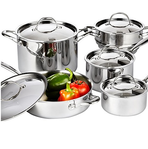 Cooks Standard 10 Piece Multi-Ply Clad Cookware Set, Stainless Steel, Only $115.22 after clipping coupon, free shipping