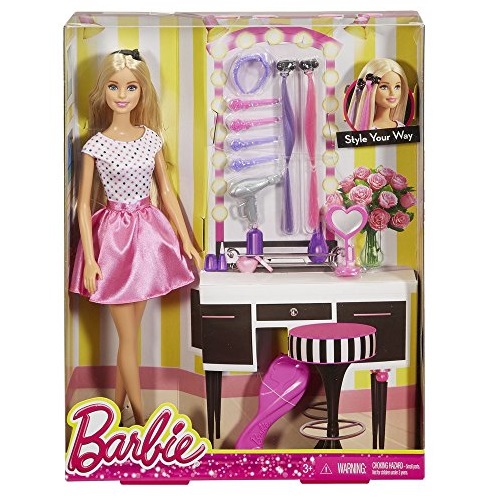 史低價！Barbie芭比娃娃美髮套裝，原價$14.99，現僅售$7.99