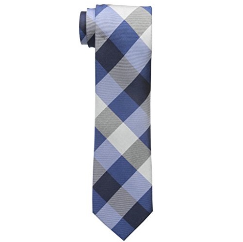 Cole Haan  Men's Bushwick Exploded Plaid Tie, Navy/Blue, One Size, Only $24.62
