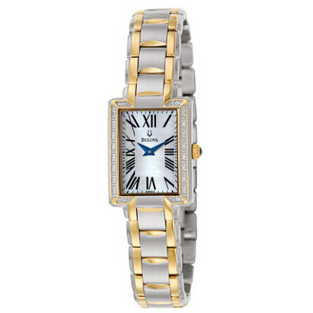 Bulova寶路華 98R157 女士 珍珠母貝錶盤雙色 石英手錶  特價僅售$99.99