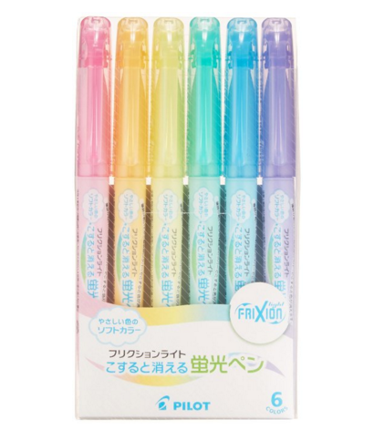 日本百利 Pilot 柔色可擦式萤光笔6色入，现仅售$5.78