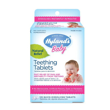 Hyland's Homeopathic Teething Tablets 100% Natural Symptomatic Relief for Teething in Children 135 Tablets  $4.87