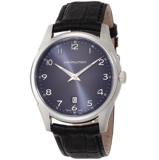 Hamilton Men's 'Jazzmaster' Swiss Quartz Stainless Steel and Leather Dress Watch, Color:Black (Model: H38511743) $309.49 FREE Shipping