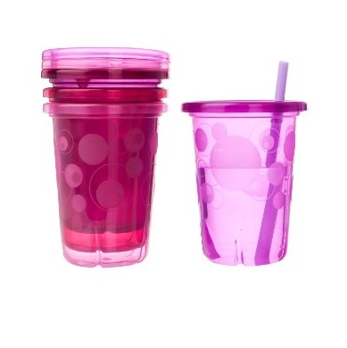 The First Years Straw Cup, Pink Take and Toss, 10 Ounce, 4-Count, only $2.68