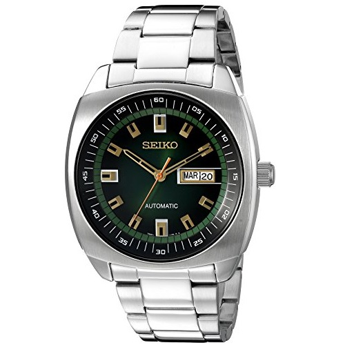 Seiko精工SNKM97 男士 綠色錶盤 自動機械手錶，原價$235.00，現僅售$115.00，免運費