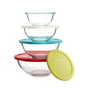 Pyrex混合玻璃食物保鮮碗8件套  特價僅售$11.24