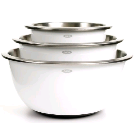 OXO Good Grips 3-Piece Stainless-Steel Mixing Bowl Set, White $44.99 FREE Shipping on orders over $49