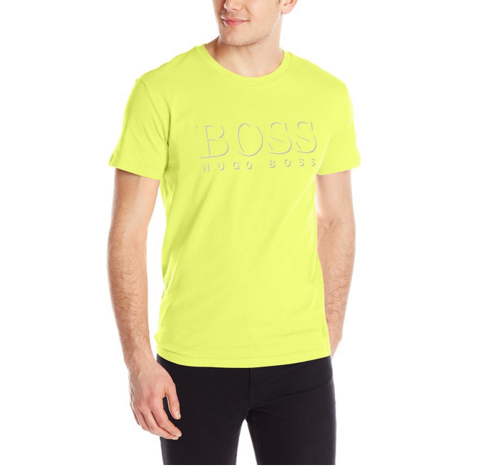 BOSS HUGO BOSS Men's 50+ Swim Shirt, Bright Yellow, Medium, Only $19.49, You Save $29.51(60%)