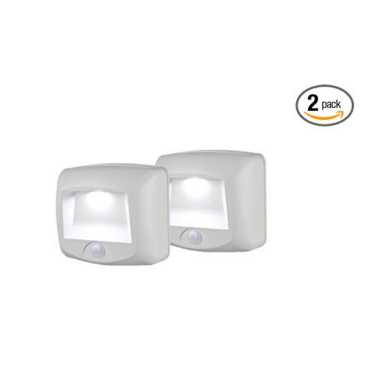 Mr. Beams MB532 Battery Operated Indoor/Outdoor Motion-Sensing LED Step Light, White, 2-Pack, Only $16.65