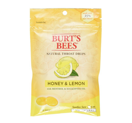 Burt』s Bees 小蜜蜂 天然蜂蜜潤喉糖20顆 檸檬味，現僅售$2.24