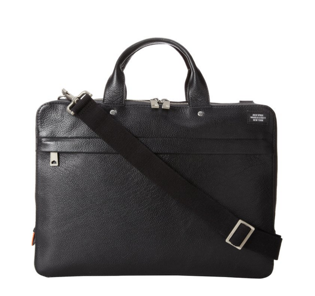Jack Spade Mason Leather Slim Brief Briefcase Black One Size, Only $291.00, You Save $94.00(24%)