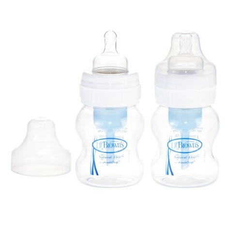 Dr. Brown's BPA Free Polypropylene Natural Flow Wide Neck Bottle, 4 Ounce, 2-Count, Only $5.59