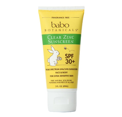 Babo Botanicals SPF 30 Clear Zinc Lotion - Fragrance Free, 3 Ounces, Best Natural Mineral Sunscreen, Non-Nano, Sensitive, Only $13.37