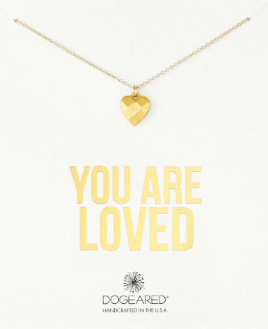 Dogeared You Are Loved Faceted Heart Gold Dipped Chain Necklace, Only $38.57, You Save $19.43(34%)