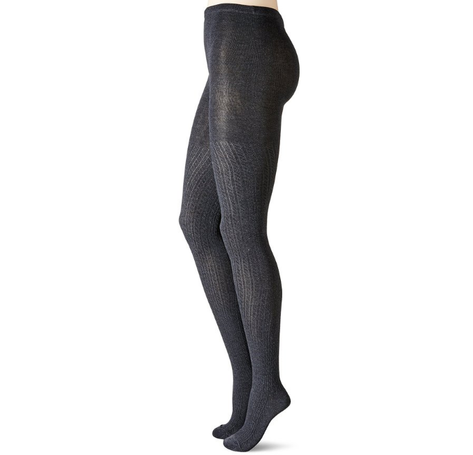 Anne Klein Women's Bold Bias Textured Knitted Tights, Black/Charcoal Heather, Medium/Large (Pack of 2), Only $3.87, You Save $34.13(90%)