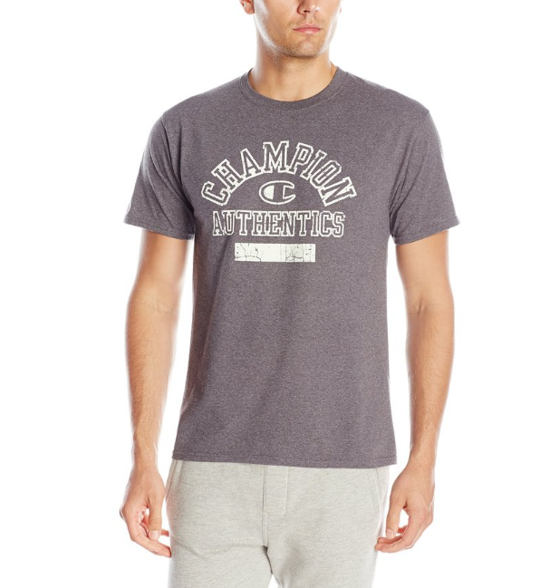 Champion Men's Graphic Jersey T-Shirt, Light Granite Heather, Small, Only $6.84