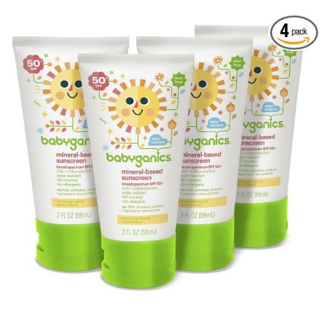 Babyganics Mineral-Based Baby Sunscreen Lotion, SPF 50, 2oz Tube (Pack of 4), only $$6.66, free shipping after using SS