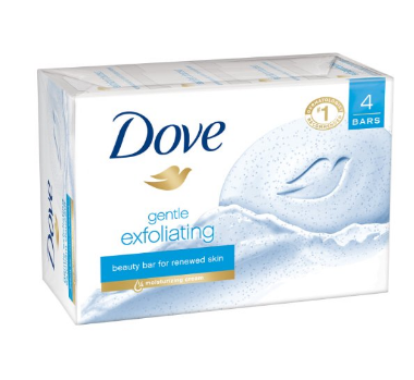 洗香香！Dove多芬去角质美肤香皂,4块装， 点击coupon后仅售$4.85，免运费！
