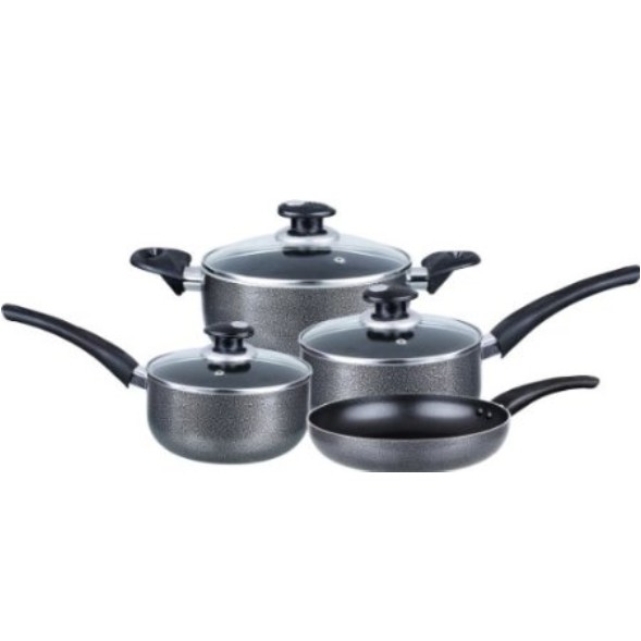 Brentwood 7-Piece Non-Stick Aluminum Cookware, Gray, Only $35.99