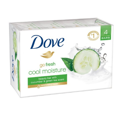 白菜好物!  Dove go fresh 洁肤皂-青瓜绿茶香 4 oz, 4个, 点击coupon后现仅售$4.49