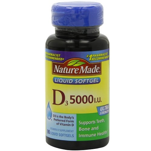 Nature Made Vitamin D-3, 5000IU, 90 Softgels, only $8.86, free shipping after using SS