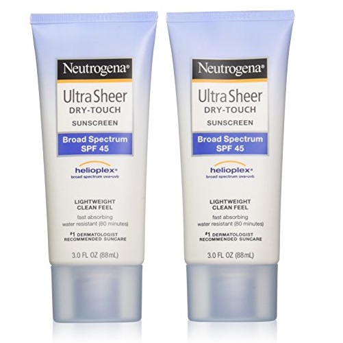 Neutrogena Ultra Sheer Dry-Touch Sunscreen Broad Spectrum SPF 45, 3 Fl. Oz, Pack of 2 Only $10.06, free shipping after clipping coupon and using SS