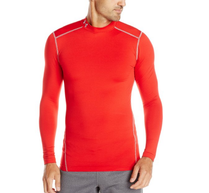 Under Armour Men's ColdGear Mock Tee, Red (600), Medium, Only $19.98, You Save $30.01(60%)