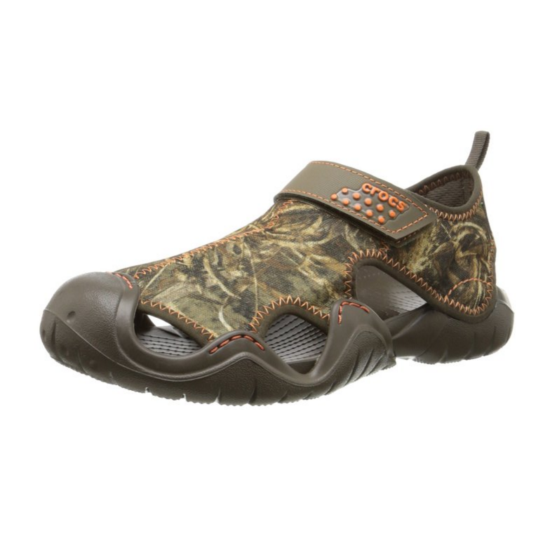 crocs Men's Swiftwater Realtreemax5 Fisherman Sandal, Chocolate/Chocolate, 9 M US, Only $22.99, You Save $32.00(58%)