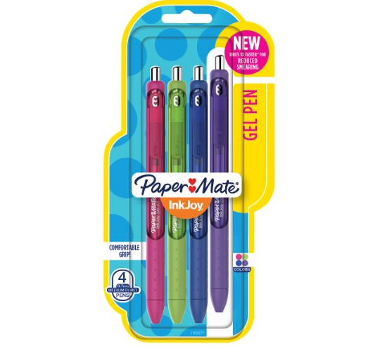 Paper Mate Inkjoy Gel Pens, Medium Point, Assorted, 4-Pack (1956277), Only $6.64, You Save $4.20(33%)