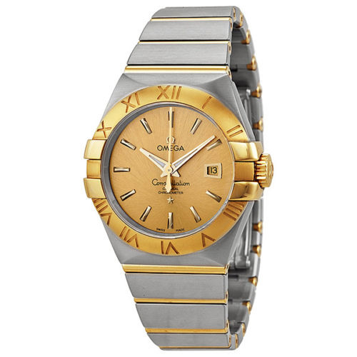 OMEGA Constellation Chronometer Champagne Dial Steel and 18kt Yellow Gold Ladies Watch Item No. 123.20.31.20.08.001, only $3345.00, free shipping after using coupon cod e