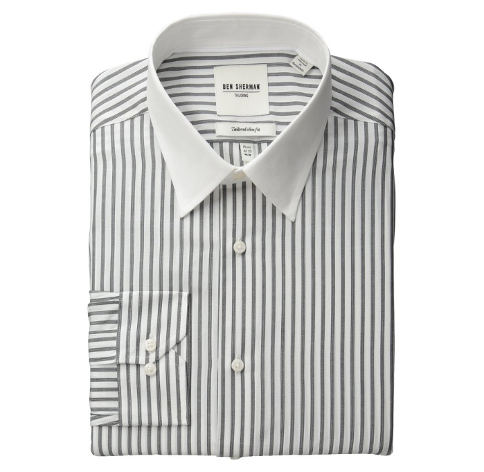 Ben Sherman 宾舍曼Dobby Stripe 男士条纹款休闲衬衫, 现仅售$15.15