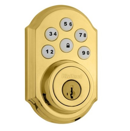 Kwikset 910 Z-Wave SmartCode Electronic Deadbolt featuring SmartKey in Lifetime Polished Brass, Only $107.00, free shipping