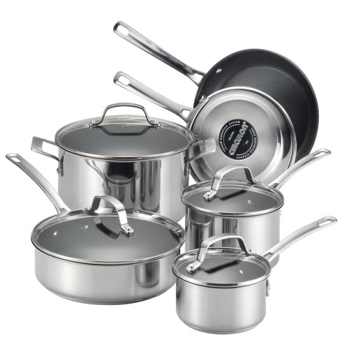 Circulon Genesis Stainless Steel Nonstick 10-Piece Cookware Set, only $119.99, FREE shipping