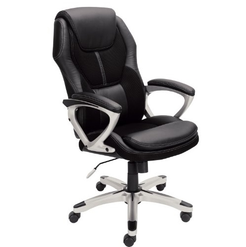 Serta 43673 Faux Leather & Mesh Executive Chair, Black, Only $85.25, You Save (%)