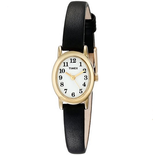 Timex Women's T2M566 Cavatina Gold-Tone Brass Watch with Black Leather Band $17.99 FREE Shipping on orders over $49