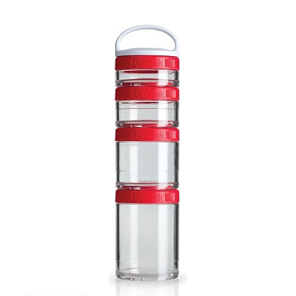 BlenderBottle GoStak Twist n' Lock Storage Jars, 4-Piece Starter Pak, Red, only $9.42