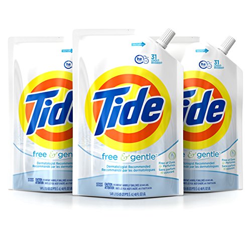 Tide Smart Pouch Free & Gentle HE Liquid Laundry Detergent, Pack of three 48 oz. pouches, 93 loads , Only $17.09, free shipping after using SS