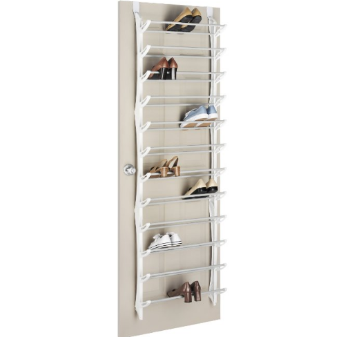 Whitmor Over the Door Shoe Rack - 36 Pair - Fold Up, Nonslip Bars, List Price is $51.99, Now Only $13.06