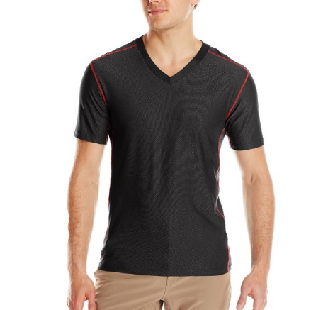 ExOfficio Men's Give-N-Go Sport Mesh V-Neck Shirt, Black, Medium, Only $21.17